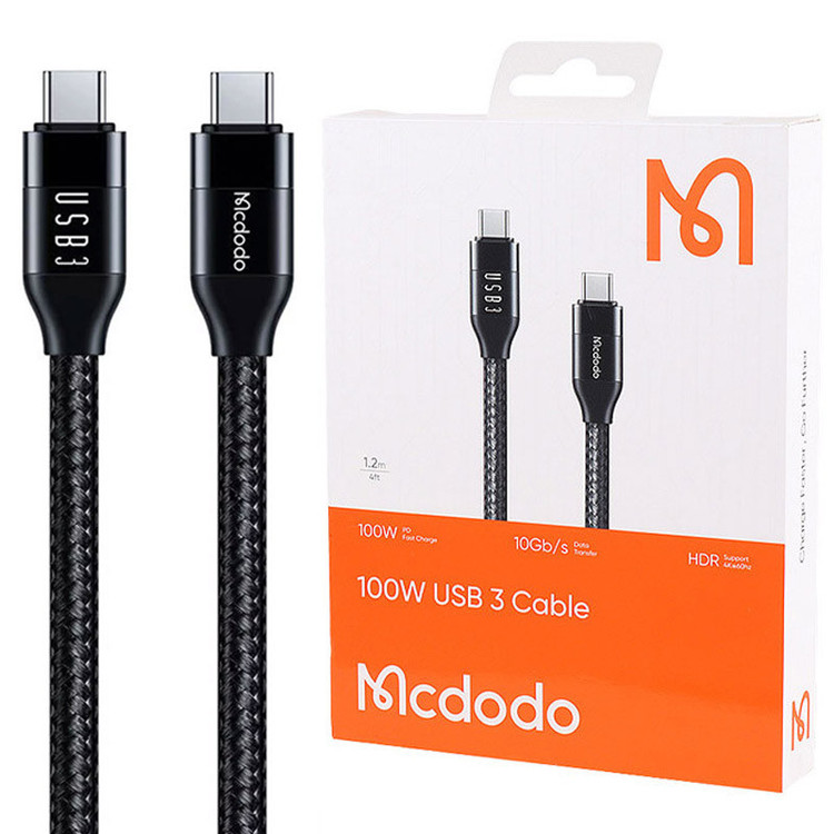 کابل شارژ 100 وات Type-C مک دودو مدل CA-713) USB3)* تاندربولت 3* طول 1.2 متر