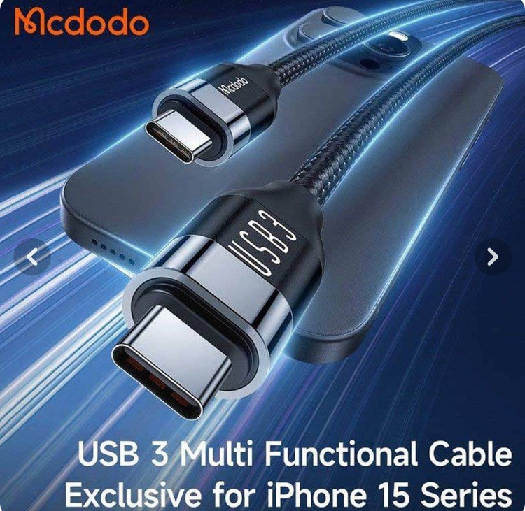 کابل شارژ 100 وات Type-C مک دودو مدل CA-713) USB3)* تاندربولت 3* طول 1.2 متر